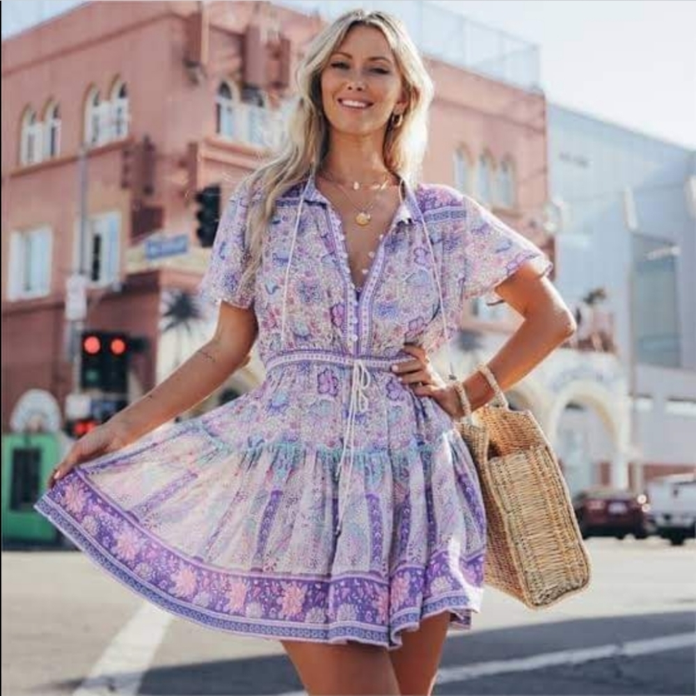 Spell designs poinciana playdress lilac wild thing lavender mini dress xxs play